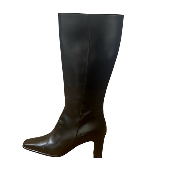 🎆 MAXMARA Leather boots Elegant Black Leather MSRP $845 size 37 / 7 - Picture 4 of 10